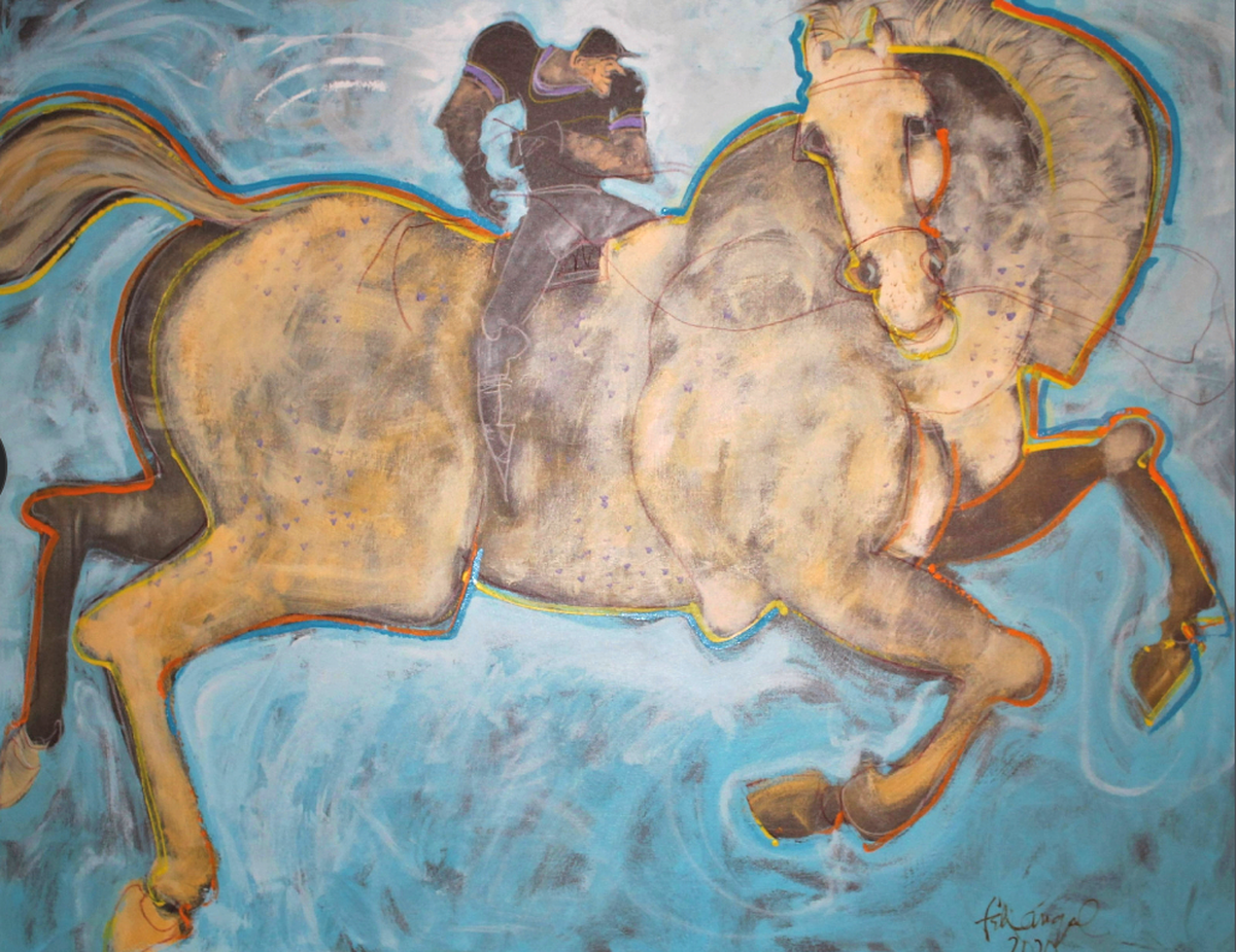 “Variation in orange and blue”, 2020, de Félix Ángel.