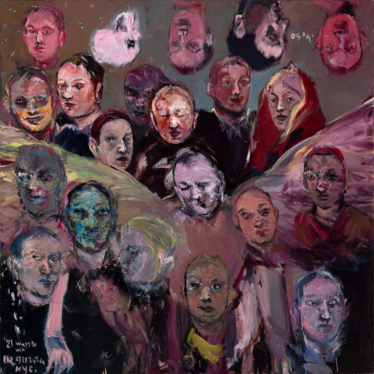 ‘Ways to Win’, 2024, óleo sobre lienzo, 60 x 60 pulgadas.