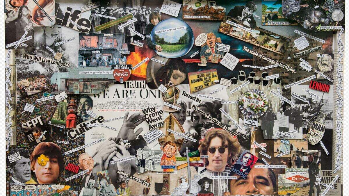 “Survival of the fittest”, 2006, de Candice Avery, collage y técnica mixta en papel. 