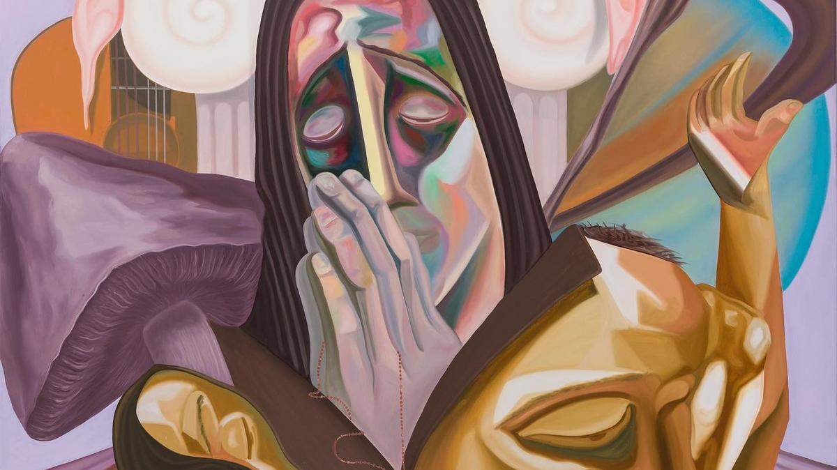 José Delgado Zúñiga, “Lotus”, 2020. Oil on Italian polycotton. Institute of Contemporary Art, Miami.