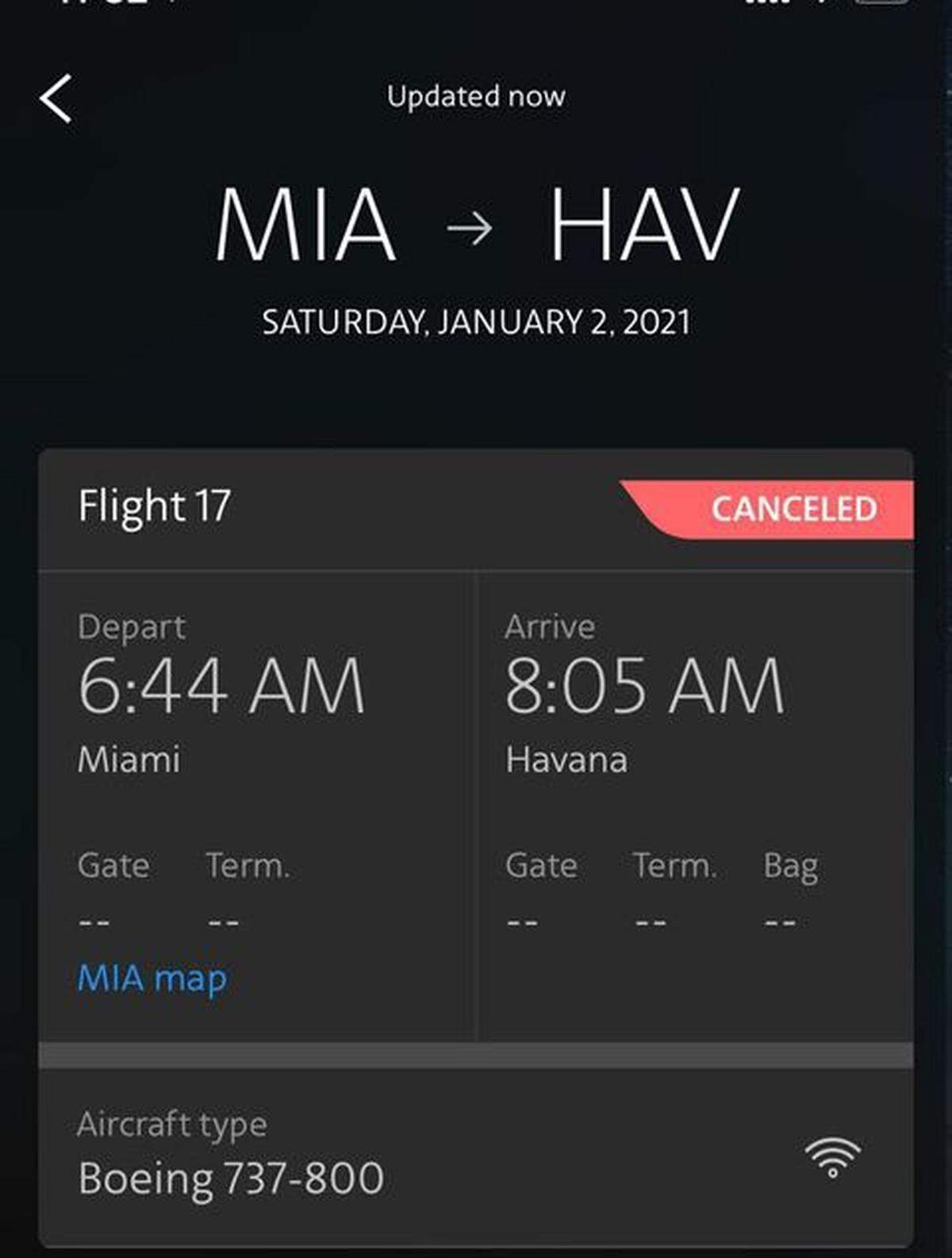 Muchos vuelos a Cuba han sido cancelados por las aerolíneas.