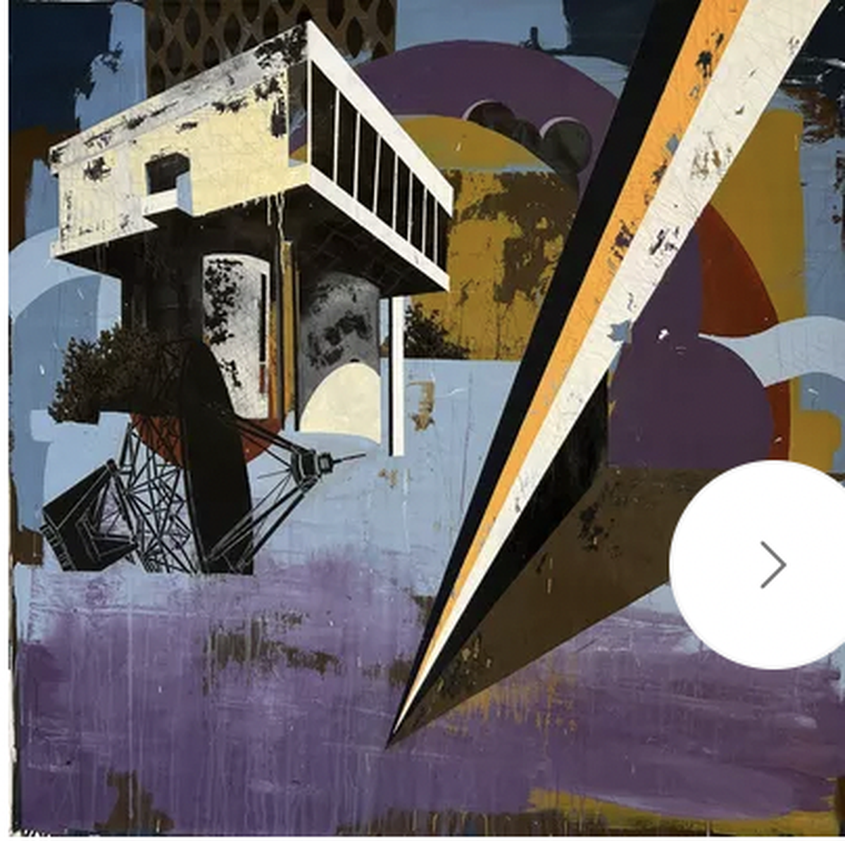 'Yellow romillo road', 2022, de J. M.Pozo.  Técnica mixta, acrílico sobre lienzo, 200 x 200 cm. 