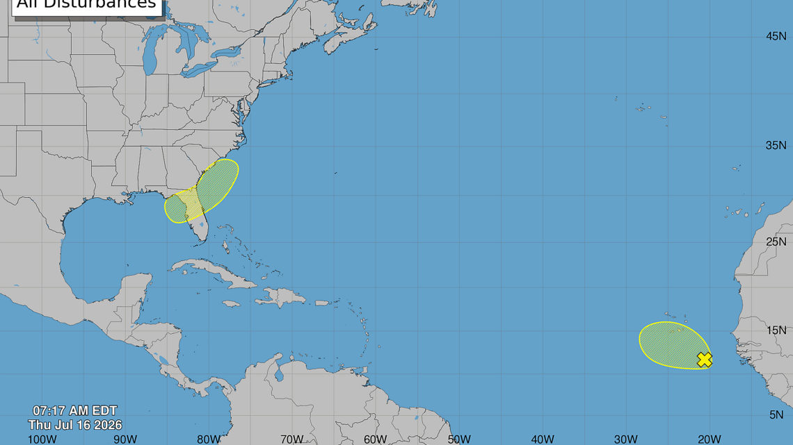 Meteorólogos vigilan dos sistemas. Uno amenazaría con lluvias intensas a Florida