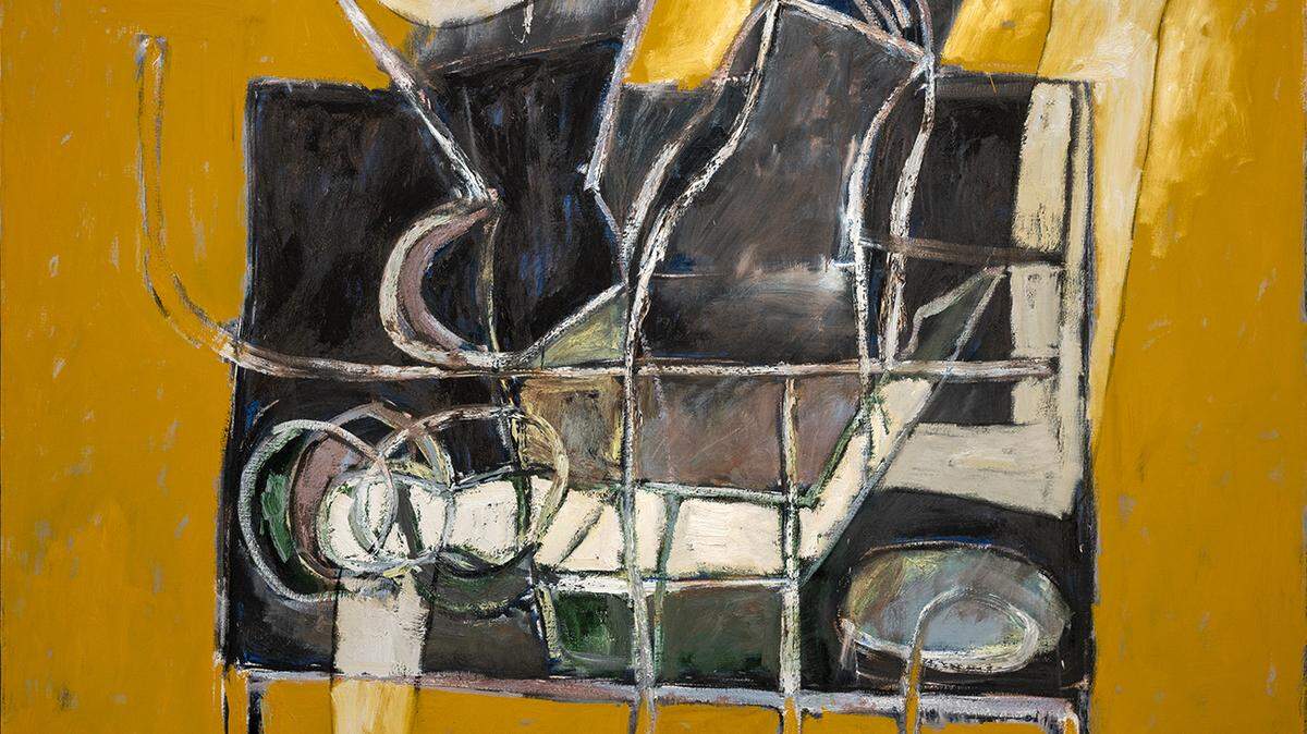 "Still-Life with AIDS Victim" (detalle), 1990, óleo sobre lienzo, 84 x 84 pulgadas.