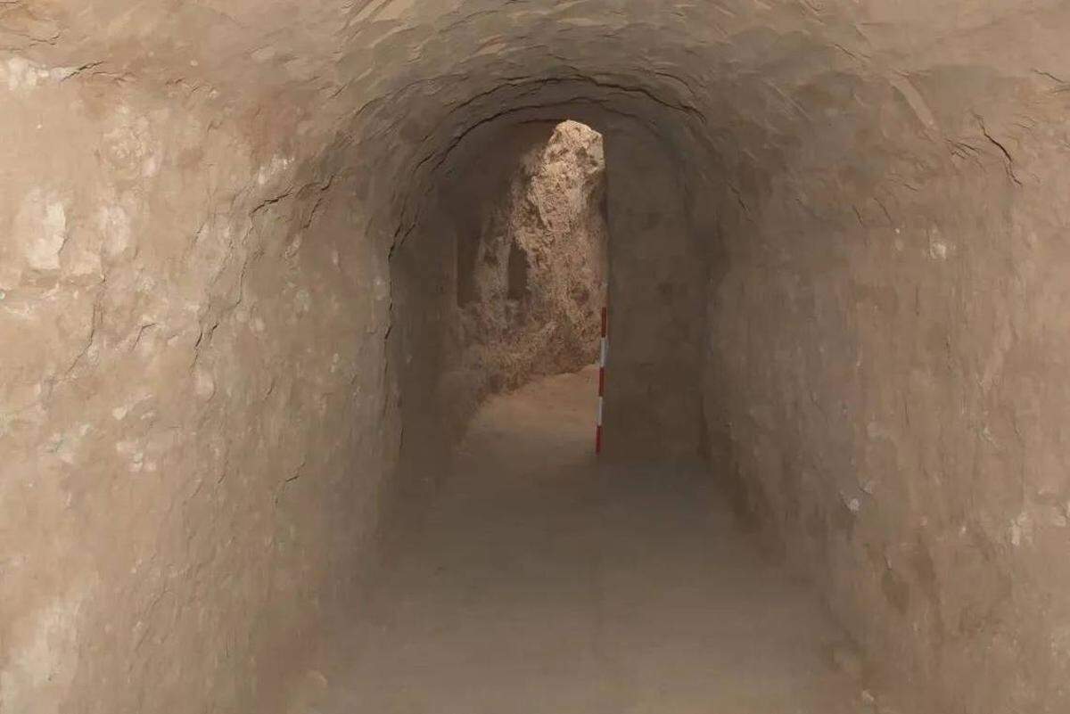 Un mapa parcial de los túneles secretos hallados en antigua ciudad de piedra de Houchengzui en el norte de China.