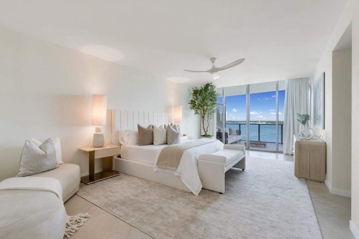Un dormitorio del penthouse de Onda Residences comprado por el ex futbolista Ronaldo.