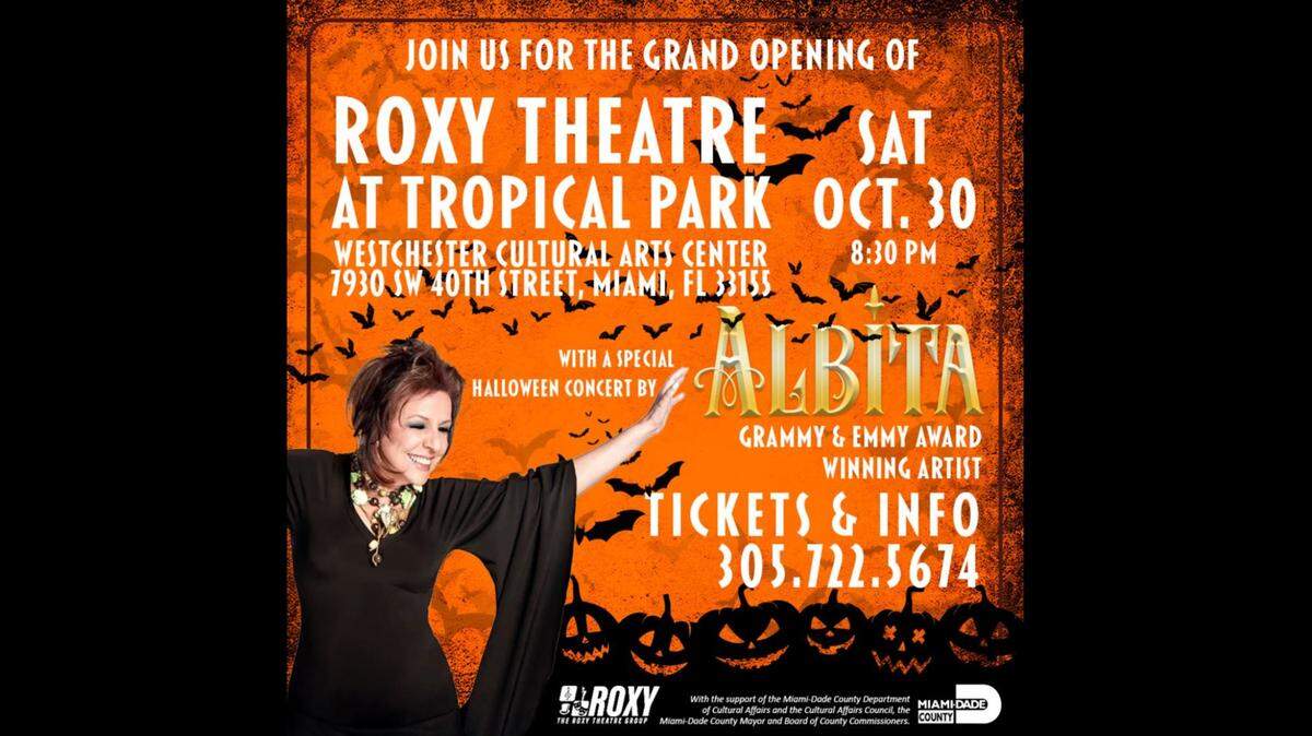 Gráfica de promoción del concierto de apertura del Teatro Roxy este sábado 30 a las 8:30 p.m. 
