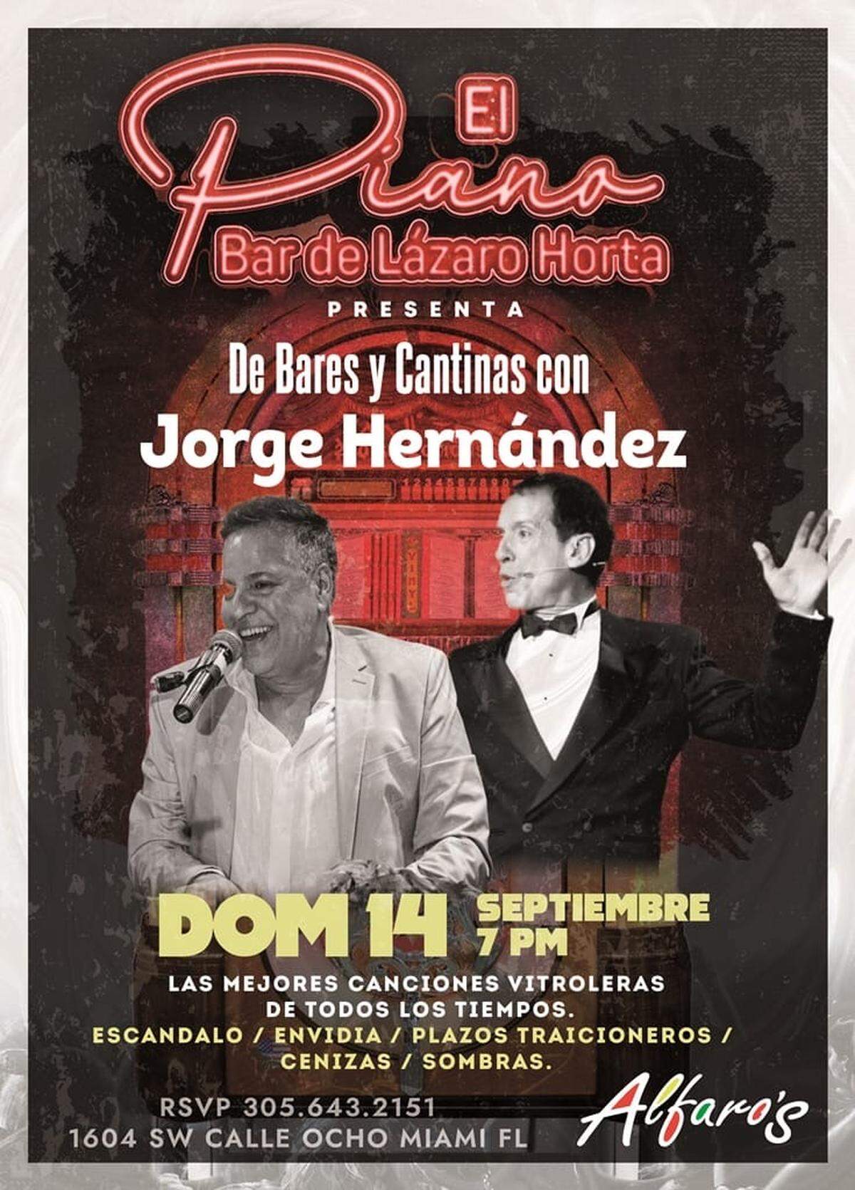 El Piano Bar de Lázaro Orta presenta ‘De bares y cantinas’.