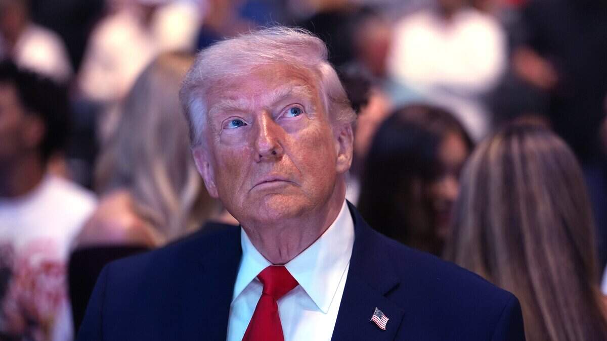MIAMI, FLORIDA - APRIL 11: U.S. President Donald Trump attends UFC 327 at Kaseya Center on April 11, 2026 in Miami, Florida. (Photo by Julia Demaree Nikhinson - Pool/Getty Images)