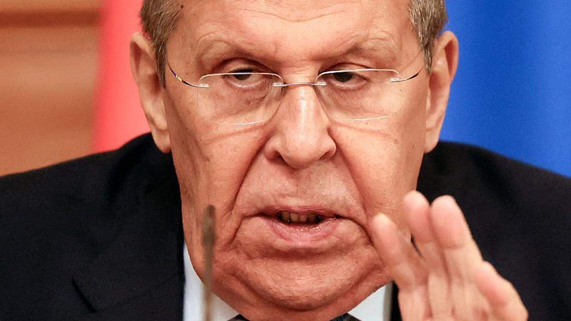 Russian Foreign Minister Sergei Lavrov attends a joint press conference with Bosnian Serb leader following their talks in Moscow on September 9, 2025. (Photo by SERGEI ILNITSKY / POOL / AFP) (Photo by SERGEI ILNITSKY/POOL/AFP via Getty Images)