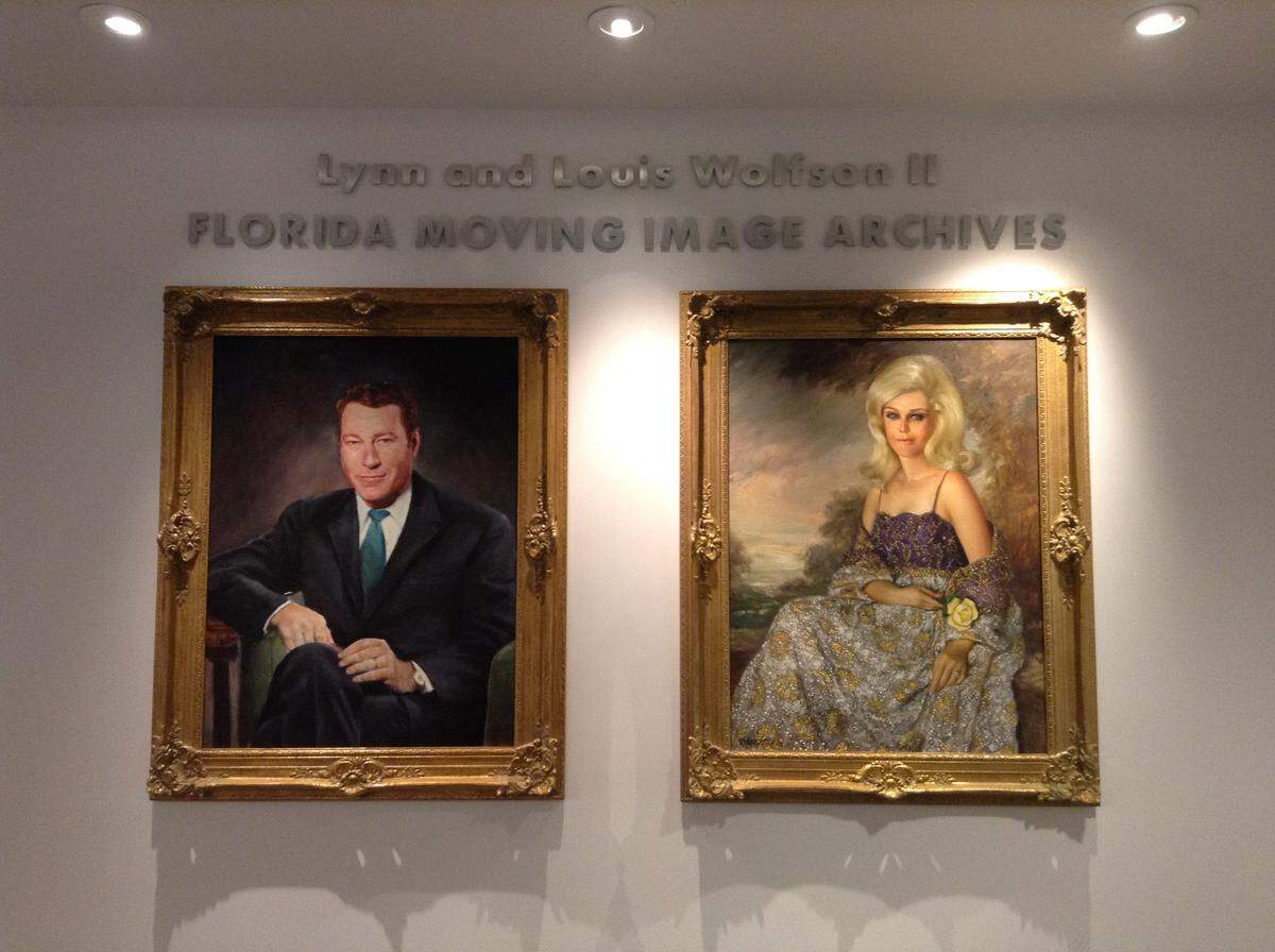 Retratos de Louis Wolfson II y su esposa Lynn en los Archivos Wolfson de Florida Moving Images de Miami Dade College.