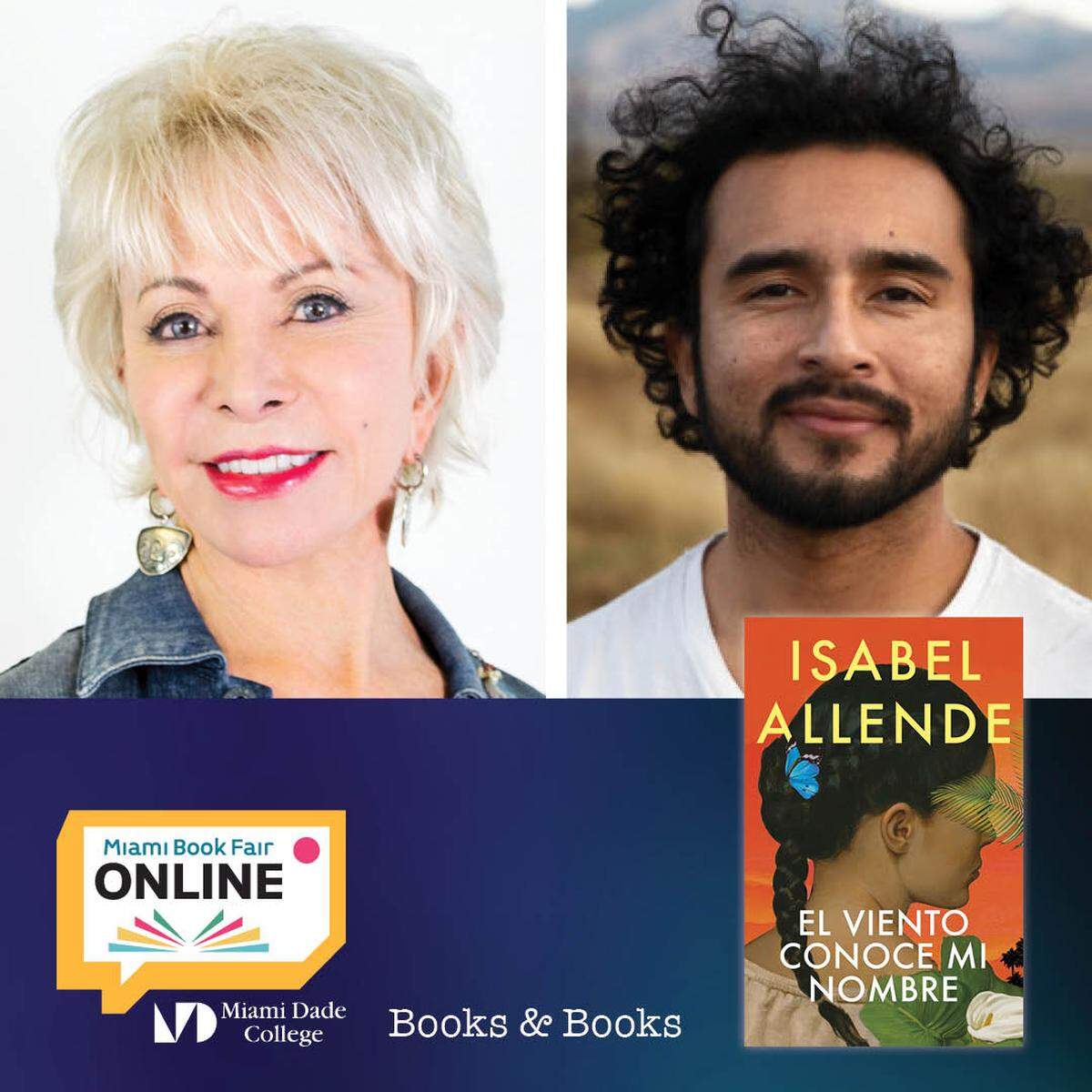 Una noche virtual con Isabel Allende y Javier Zamora.