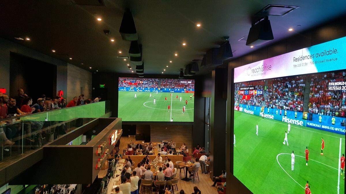 The CMX Cinema at Brickell City Centre includes a Stone Sports Bar as part of its high-end amenities. 