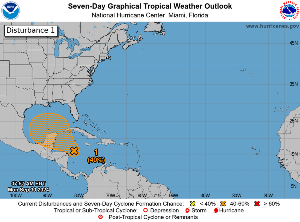 Una depresión tropical podría desarrollarse en el mismo lugar que se formó Helene.