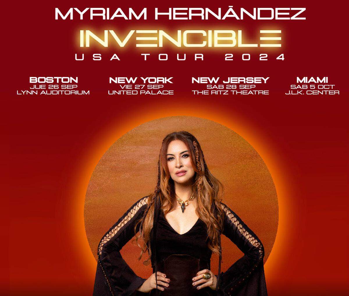 Myriam Hernández en Miami: “Invencible Tour” 2024 en el James L. Knight Center.