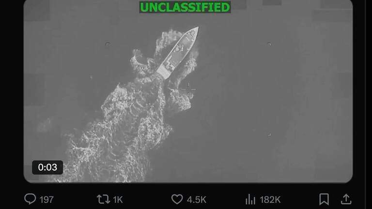 Cuatro muertos en ataque de EEUU a supuesto barco narcotraficante en el Caribe