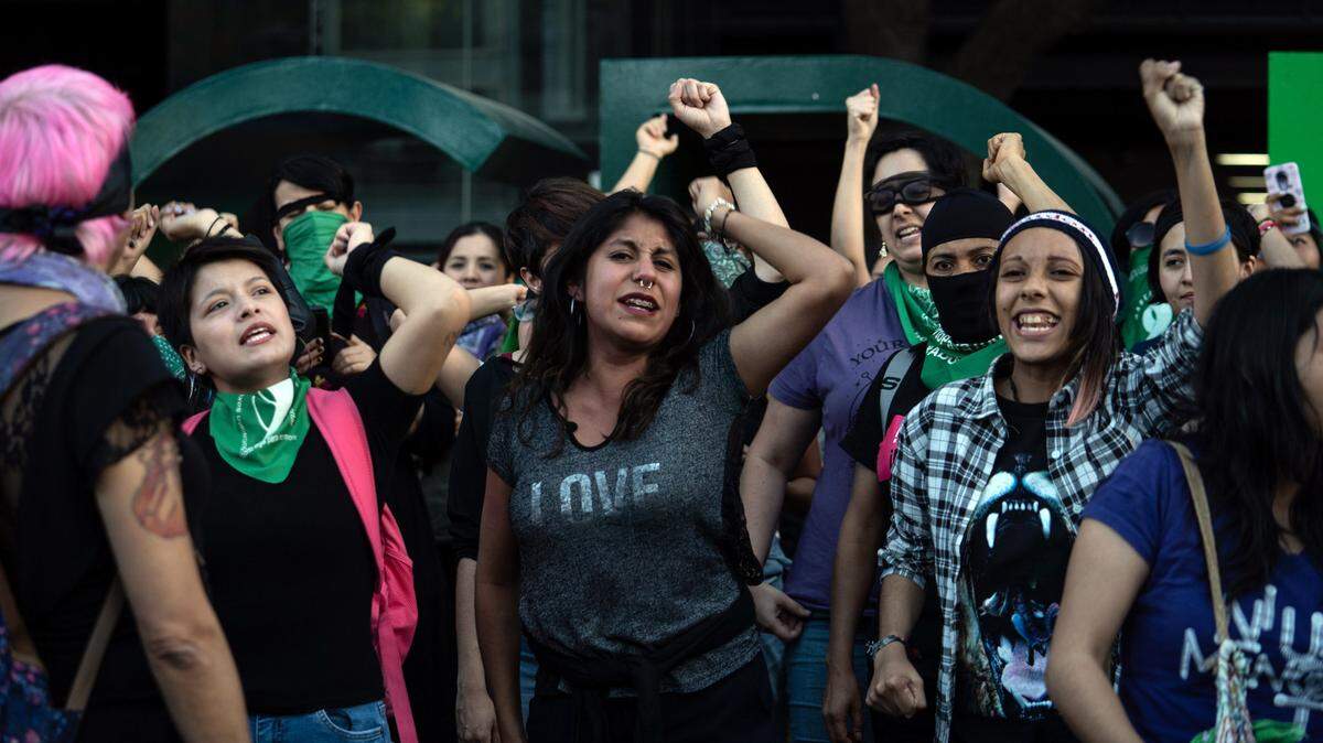 Protesters in the Roma neighborhood of Mexico City perform the song “A Rapist in Your Path,” which has become an international anthem of the new wave of feminist activism, on Dec. 6, 2019. A new generation of Mexican women has taken to the streets in recent months to banish the idea that somehow with their clothing, their demeanor, their whereabouts they provoke the violence they suffer. (Toya Sarno Jordan/The New York Times)