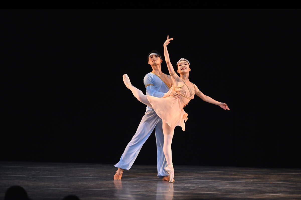 Ataru Matsuya y Sakura Ono, bailarines de Arts Ballet Theatre of Florida (ABTF), en el pas de deux “Talismán”, coreografía de Vladimir Issaev.