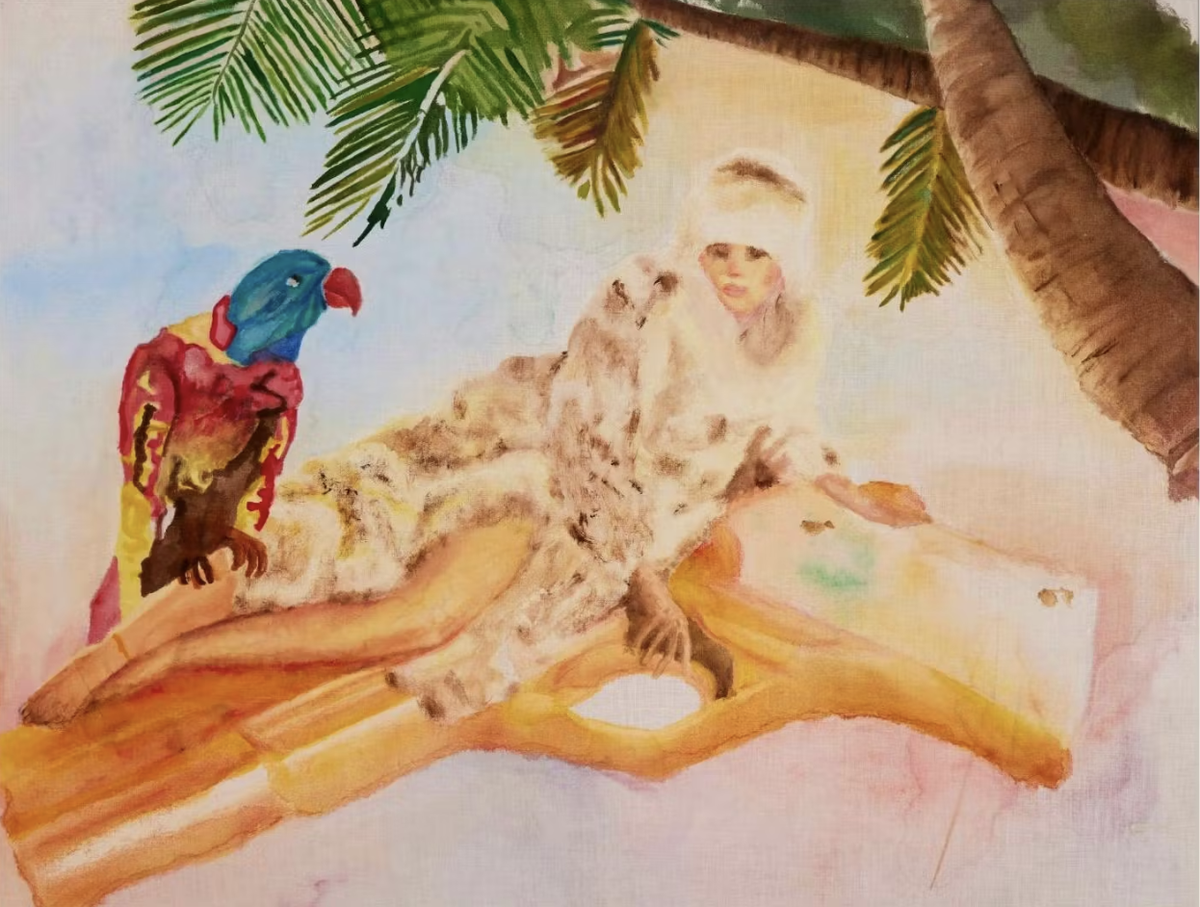 “Shirley’s Temple”, 2016, de Harmony Korine. Acuarela sobre lino de la colección de Craig Robins. En el ICA Miami.