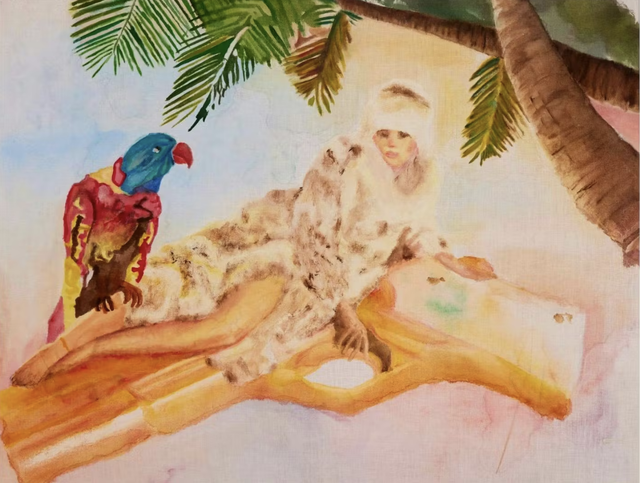 ICA .png “Shirley’s Temple”, 2016, de Harmony Korine. Acuarela sobre lino de la colección de Craig Robins. En el ICA Miami.