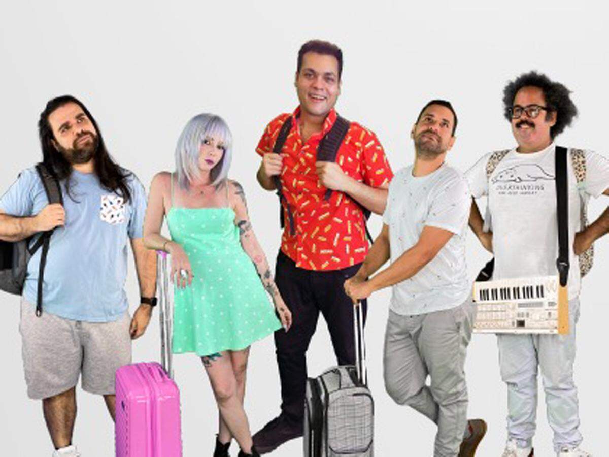 “Standoperos” chisteando en Florida&nbsp;con Ángel González, Cristina Sánchez, Erick Bonilla, Ernesto Rolón, Titito Sánchez en el Teatro Trail.