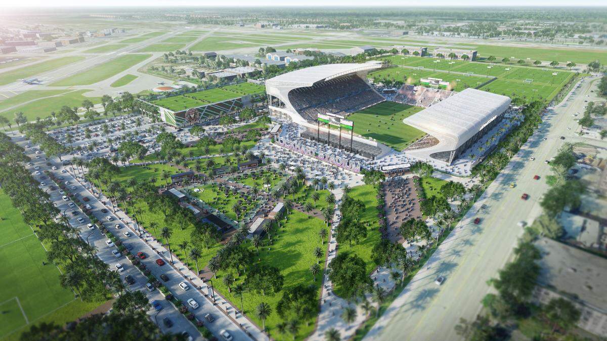 Maqueta de la propuesta del Lockhart Stadium de Fort Lauderdale, donde el Inter Miami planea jugar su primera temporada.