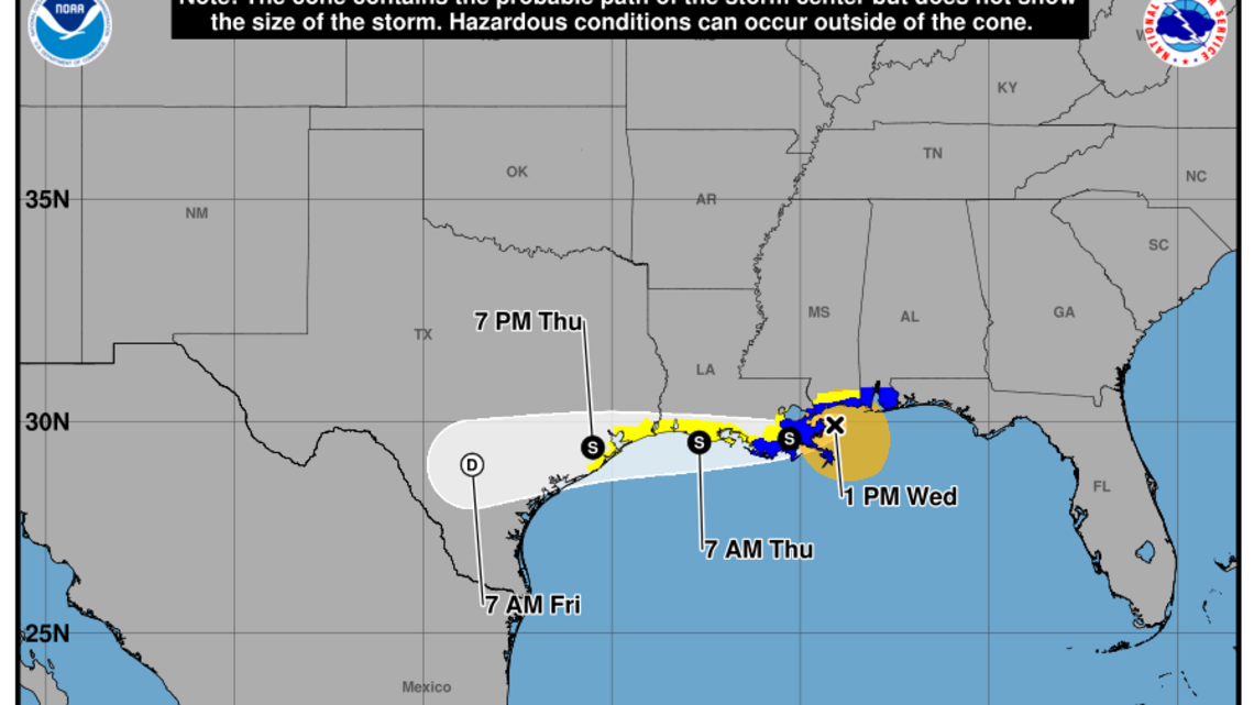 La tormenta tropical Bertha toca tierra en Louisiana