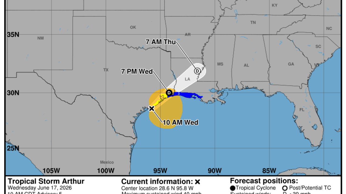 Arthur, primera tormenta de la temporada de huracanes en el Atlántico, se forma en Texas