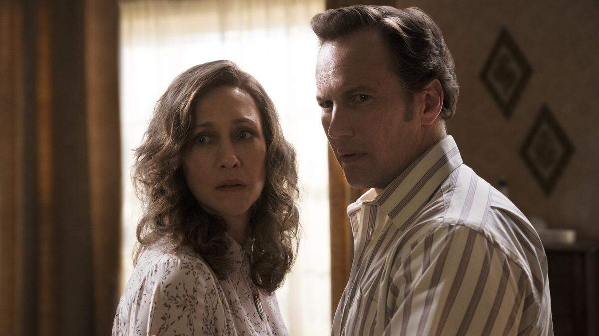Imagen de la película “El Conjuro: El Diablo me obligó a hacerlo” (2021), con Vera Farmiga en el papel de Lorraine Warren, y Patrick Wilson como Ed Warren. Esta es la tercera cinta de la serie “El Conjuro” (2013) y “El Conjuro 2” (2016).