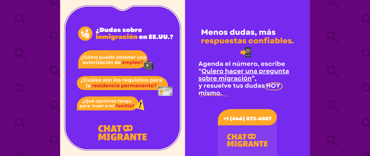 ChatMigrante es una iniciativa para suministrar información sobre inmigración en tiempo real, preciso y verificada