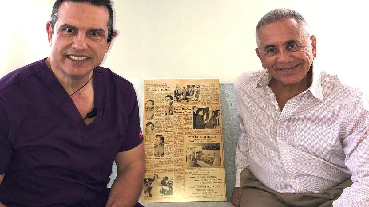 El Dr. Ramón Castellanos junto a Marcelino Martín, uno de los primeros balseros que llegaron a la Florida.