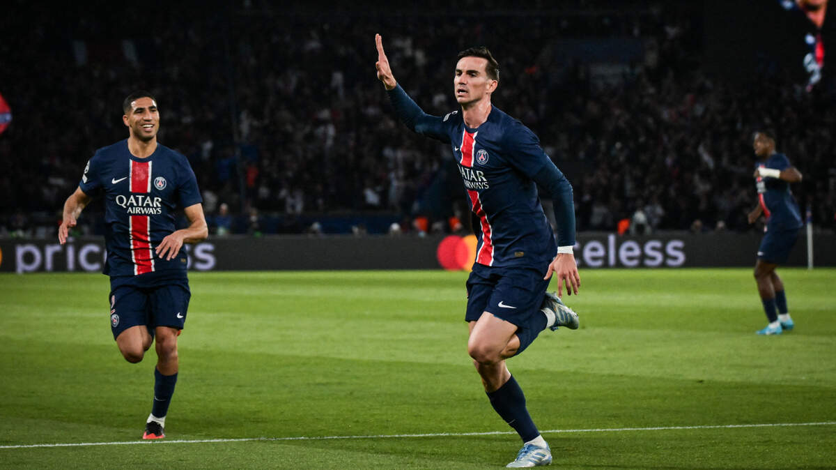 El mediocampista del Paris Saint-Germain Fabian Ruiz celebra tras anotar un gol ante Arsenal en el partido de vuelta de la semifinal de la Liga de Campeones, celebrado el 7 de mayo de 2025 en París.