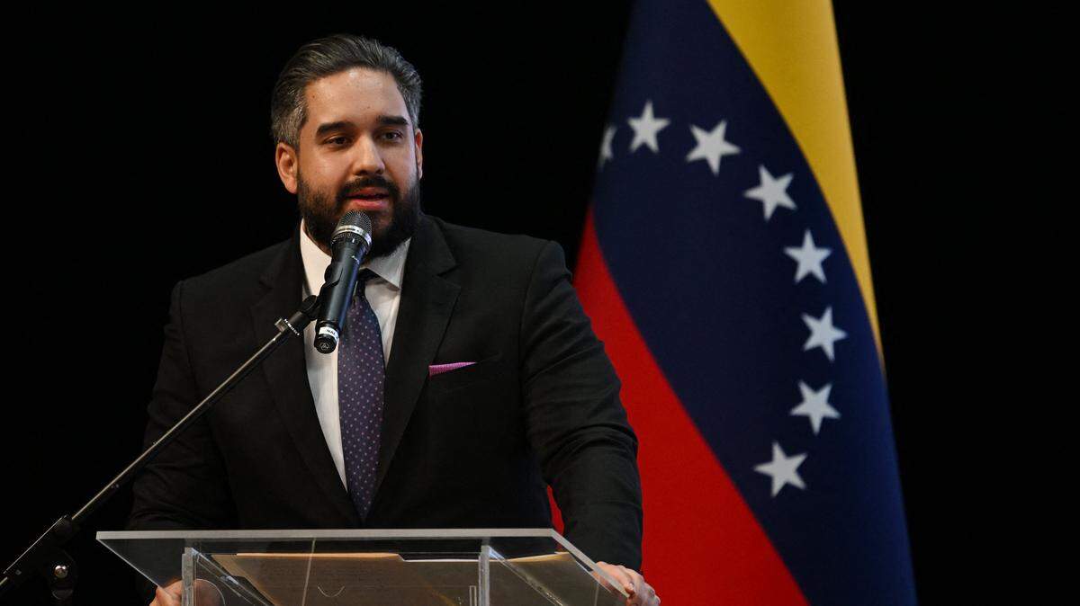 Deputy Nicolas Maduro Guerra speaks during a forum organized by the "Network of Lawyers for the Release of President Nicolas Maduro and First Lady Cilia Flores" at the Teresa Carreno Theater in Caracas on January 16, 2026. US Central Intelligence Agency chief John Ratcliffe met Venezuela's interim leader Delcy Rodriguez in Caracas on January 15, a US administration official said, in the highest-level American visit since the fall of Nicolas Maduro. (Photo by Federico PARRA / AFP via Getty Images)