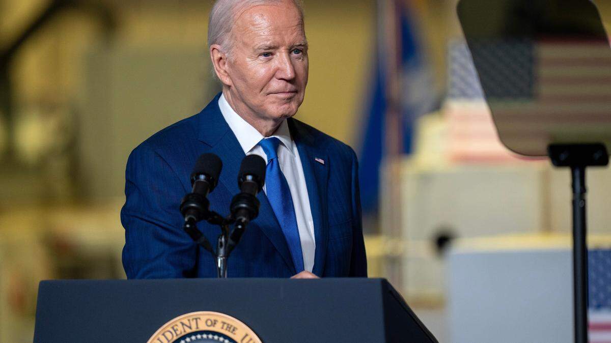 President Biden speaks Wednesday, May 8, 2024 at Gateway Technical College in Sturtevant, Wisconsin. Microsoft Corp. President Brad Smith joined Biden to highlight Microsoft’s moves, which build upon the company’s previous investments in the state. Microsoft has pledged a minimum value of $1 billion on the first phase of the development in the Wisconsin Innovation Park in nearby Mount Pleasant.