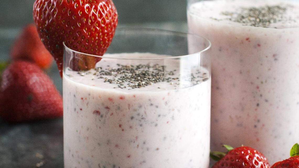 A morning fruit smoothie of frozen fruits, a handful of greens, a calcium-rich beverage and a scoop of protein powder takes only a few minutes and is full of nutrients.