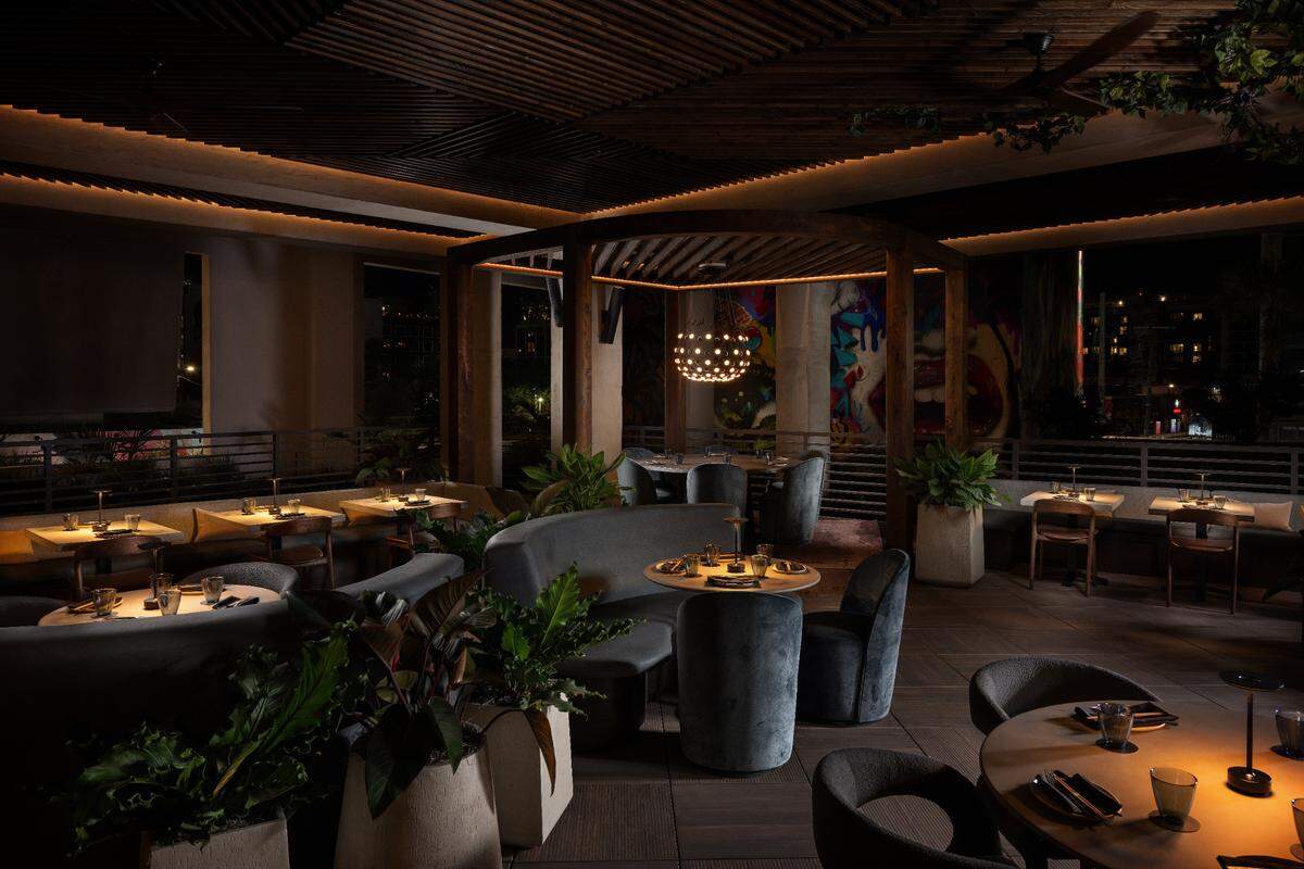 La terraza de Shiso, un nuevo restaurante en Wynwood.