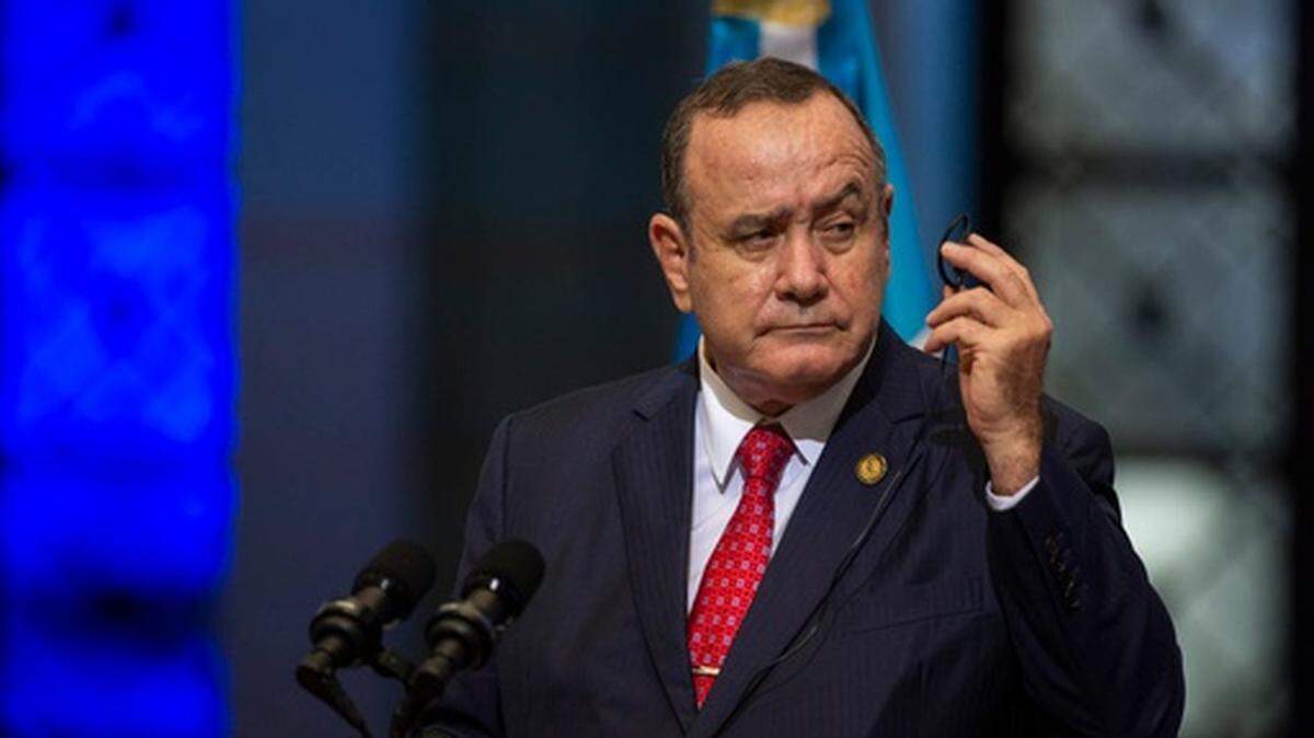 Foto de archivo del entonces presidente de Guatemala, Alejandro Giammattei, el 7 de junio de 2021, en Ciudad de Guatemala.