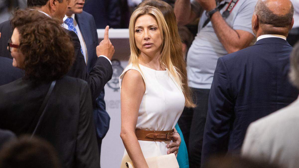 La primera dama Fabiola Yánez asiste a una ceremonia de firma de un acuerdo bilateral entre el presidente de Argentina, Alberto Fernández, y el presidente de Brasil, Luiz Inácio Lula da Silva, en el palacio presidencial de la Casa Rosada en Buenos Aires, Argentina, el 23 de enero de 2023. 