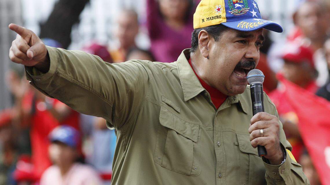 El presidente de Venezuela, Nicolás Maduro, durante un discurso el 4 de febrero del 2018 en Caracas. 