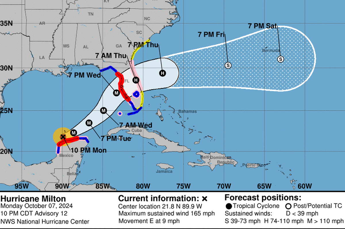 El huracán Milton tiene una explosiva intensificación y Florida se prepara para su llegada.