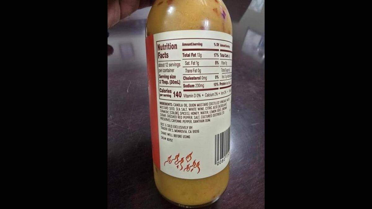 Aderezo de Trader Joe’s retirado en Florida, las Carolinas, Texas y otros 13 estados.