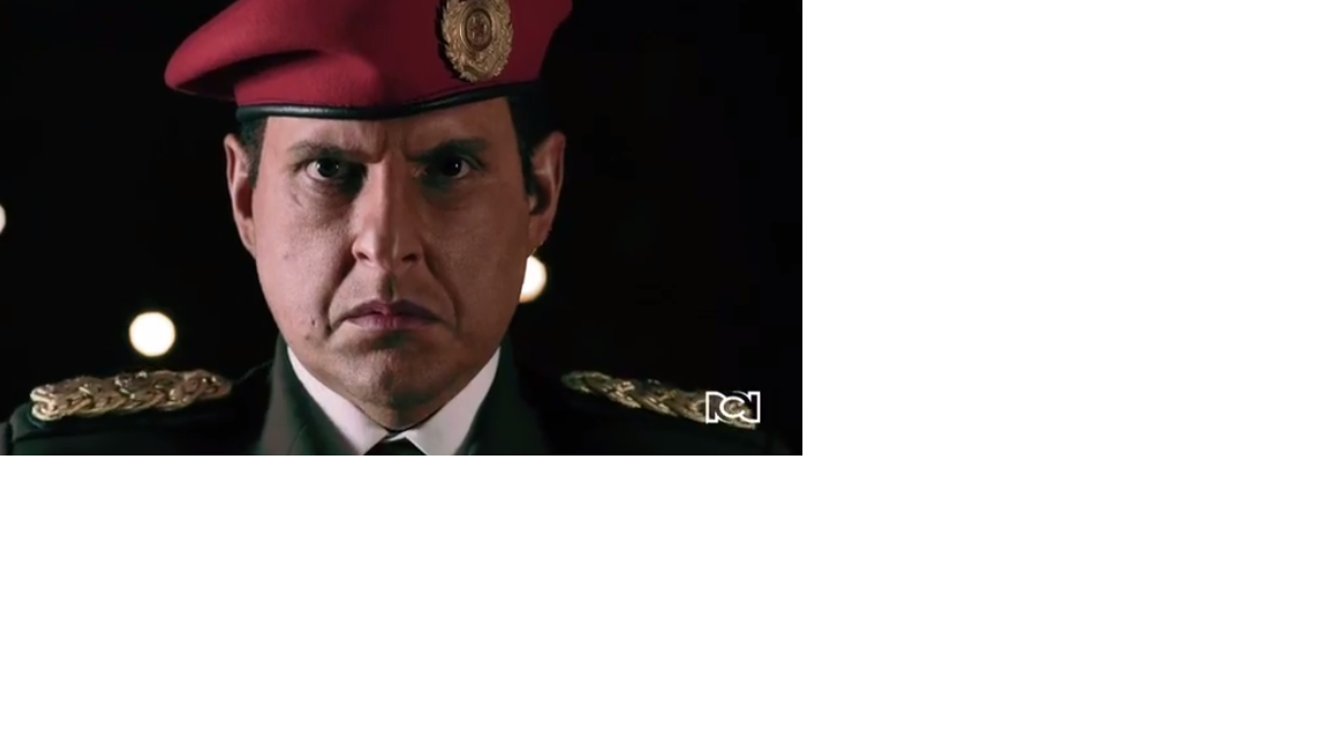 Imagen de video de la serie "El Comandante", que es producida por RCN de Colombia. 