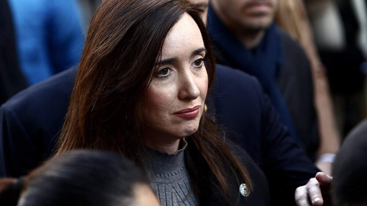 Argentina's Vice-President Victoria Villaruel arrives to attend a ceremony to commemorate the anniversary the Mutual Israelite Association of Argentina (AMIA) bombing attack in Buenos Aires on July 18, 2024. 2024 marks the 30th anniversary of the 1994 bombing attack of the AMIA in Buenos Aires, which left 85 dead and more than 300 wounded. (Photo by Tomas CUESTA / AFP) (Photo by TOMAS CUESTA/AFP via Getty Images)