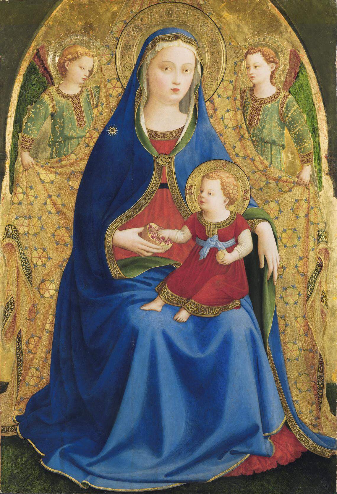 ‘La Virgen de la granada’, Fra Angelico, hacia 1426. Temple sobre tabla Madrid, Museo Nacional del Prado. Exposición: “Prado. Siglo XXI”.