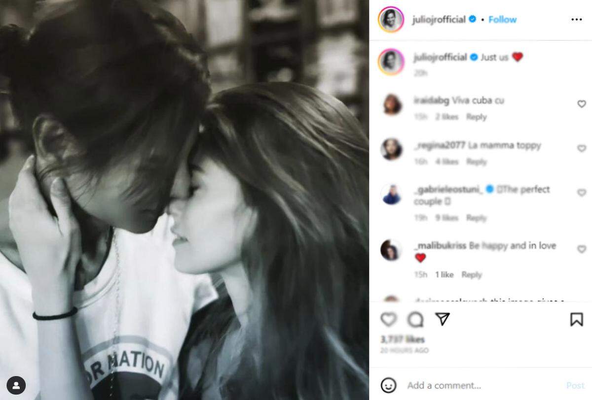 Julio Iglesias Jr. y Ariadna Romero. INSTAGRAM