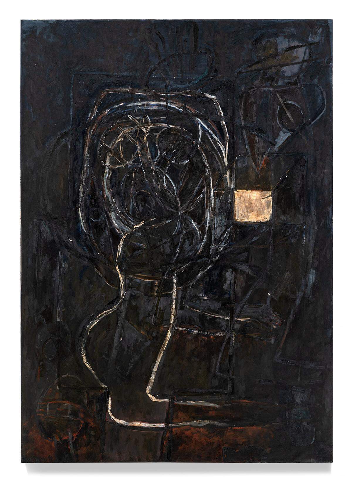 "Home", 1990, óleo sobre lino, 120 x 84 pulgadas.