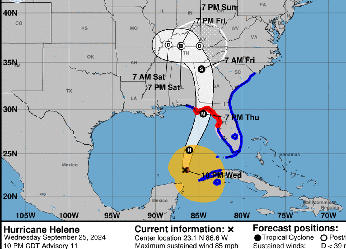 Helene ganará más intensidad en el Golfo de México y llegará a Florida como un catastrófico huracán categoría 4.