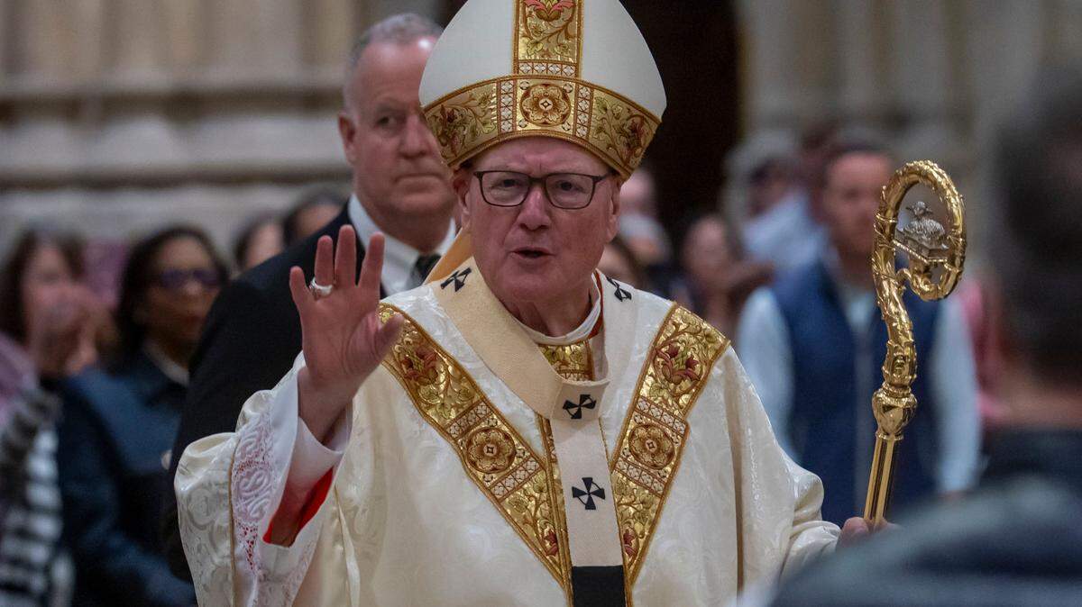 El El cardenal Timothy Dolan, arzobispo de Nueva York, lidera una misa en homenaje al papa Francisco, en la Catedral de San Patricio, Nueva York, el 21 de abril de 2025.