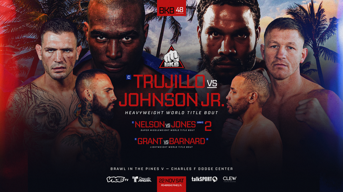 El cubano Gustavo Trujillo encabeza la cartelera  BKB 48: Brawl in the Pines V, el 22 de noviembre en Pembroke Pines. Estará acompañado de sus compatriotas Yordan Fuentes, Yunieski González y Jorge Bargallo. 
