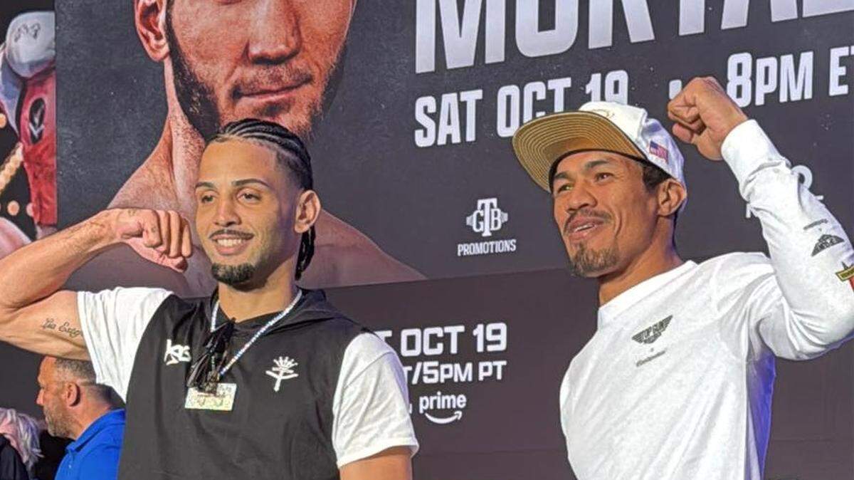 Johan González (der.) es entrenado por el profesor Ismael Salas y sube al ring este sábado en Orlando para medirse a Yoenis Téllez.